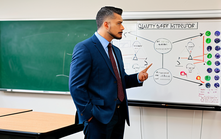 **

"A professional traffic safety instructor, fully clothed in modest attire, teaching a class on safe driving techniques in a bright classroom setting, whiteboard with diagrams in the background, safe for work, appropriate content, perfect anatomy, natural proportions, professional setting."

**